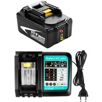 BL1850B Akku 18 V 5,0Ah mit Ladegerät DC18RC für Makita Akku 18V BL1850 BL1860B BL1860 BL1830B BL1840 BL1850, für Makita radio DMR108 DMR110 DMR107 von POWERWINGS