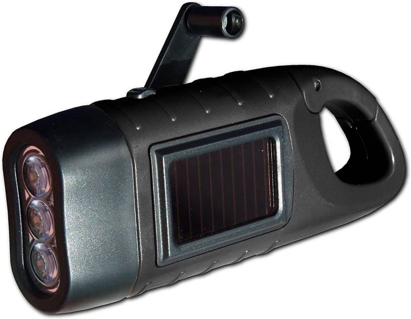 POWERplus LED Taschenlampe PowerPlus Seahorse Dynamo Solar LED Taschenlampe schwarz von POWERplus