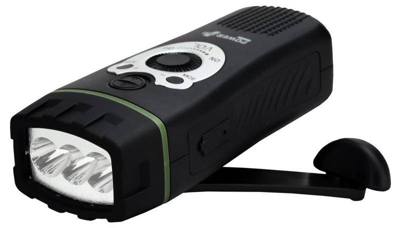 POWERplus LED Taschenlampe Wolf - Dynamo Kurbel Dynamo Notfall Blackout - FM Radio von POWERplus