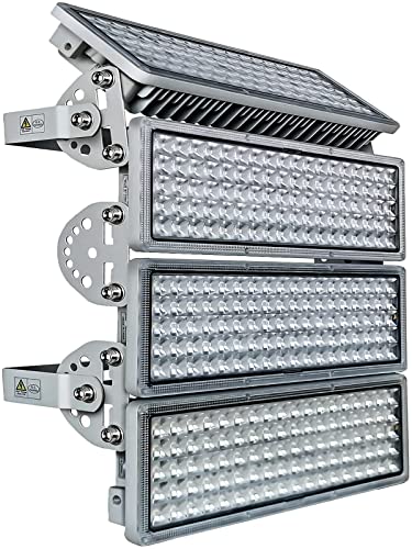POWFUL LED Strahler 400W LED Flutlicht 40000LM Flutlichter 3000K Strahler Außen IP67 Wasserfest 4 Flutlichtstrahler mit einstellbarem Winkel geeignet für Stadion Hinterhöfe von POWFUL