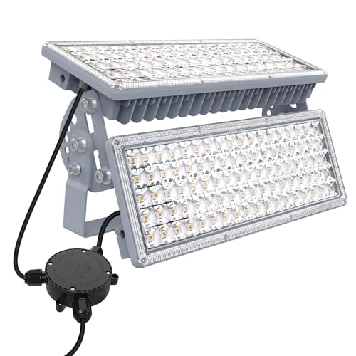 POWFUL 200W LED Strahler Außen 28000LM Flutlicht LED Fluter 3000K Warmweiß IP67 Wasserdicht Scheinwerfer Aussen Einstellbarem Winkel für Garten (mit abzweigdosen wasserdicht) von POWFUL