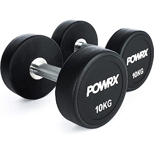 POWRX Professionell Rundhantel 2er Set | Gummi Kurzhantel Beschichtung GERUCHSNEUTRAL 5-30kg | Verchromt und gerändelt | Studioqualität (5) von POWRX