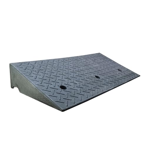 Bordsteinkanten Rampe Auffahrrampe Tragbar Auto Rampe Hochfeste Hartplastikschwellenrampe Dämpfungsrampe Auffahrhilfe für Rollstuhl Auto Fahrzeug Wohnwagen Roller (Size : A-100x50x20cm) von POWRZZZY
