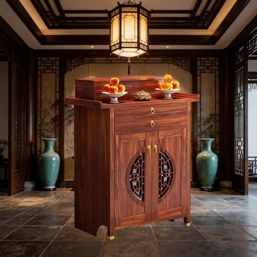 POWRZZZY Persönlicher Schrein-Altartisch Buddhistische Nischentische Heim-Meditations-Gebetskabinett Buddhistischer Gebetsaltarschrank für Büro Und Zuhause(Begonia,88x48x118.5cm) von POWRZZZY