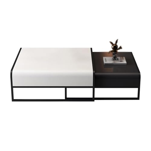 POWRZZZY Rechteckiger Couchtisch (70cm) 2er-Set Einfache Couchtische fürs Wohnzimmer für Kleine Wohnungen Einfache Montage(Wit,80.1x80x42cm) von POWRZZZY