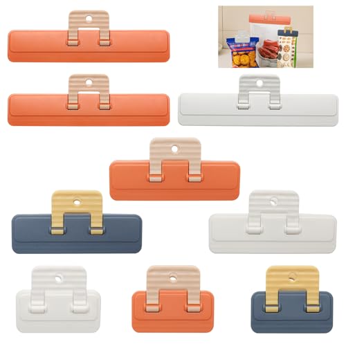 Verschlussclips, 9 Stück Tütenclips Verschiedene Größen, Farben Verschlussklammern Kunststoff Gefrierbeutel Clips Frischhalteclips Clips für Tüten, Klipser für tüten, Klammern für Lebensmittel von POXIAOER