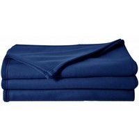 Poyet-motte - Fleece-Decke 180 x 220 cm Marine - Bleu von POYET-MOTTE