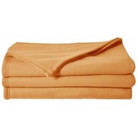 Poyet-motte - Fleece-Decke 210 x 230 cm Honig - orange von POYET-MOTTE