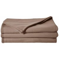 Fleece-Decke 210 x 230 cm Taupe - Taupe von POYET-MOTTE