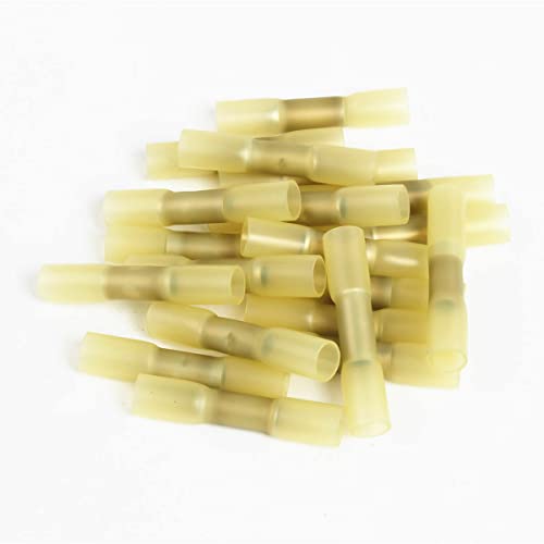 100 Stück Schrumpf-Stoßverbinder AWG 16–14 – Elektrisches Kabel-Spleißhülsen-Verbindungsset for Crimpen/Abdichten(Yellow) von POYSCFLQB