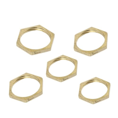 5-teiliges Kupfer-Sechskant-Sicherungsmuttern-Rohrverschraubungsset – 1/8 Zoll, 1/4 Zoll, 3/8 Zoll, 1/2 Zoll, 3/4 Zoll Innengewinde, Sechskantkappe(3/4") von POYSCFLQB