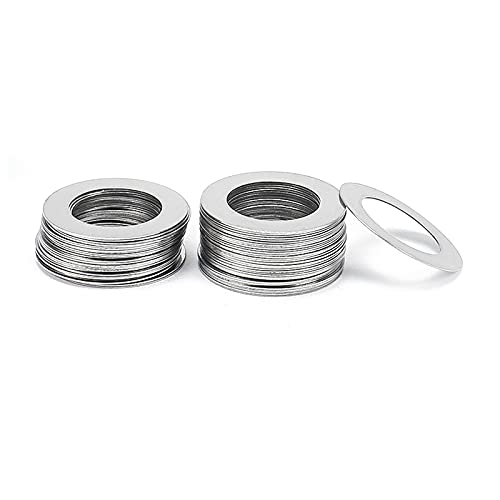 50 Stück ultradünne flache Unterlegscheiben aus Edelstahl M3 M4 M5 M6 M8 M10 M12 – Einstellscheibe, Dichtung 0,1/0,2/0,3 mm(M5x9x0.3mm) von POYSCFLQB