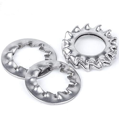 50-teiliges Zahnscheiben-Set aus Edelstahl – M3 M4 M5 M6 M8 M10 M12 M14 M16 metrische Sternscheiben for sichere Befestigung(M3 Internal) von POYSCFLQB