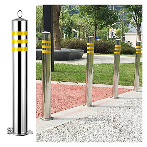 Customizable Stainless Steel Traffic Bollard with Reflective Collar - Driveway Barrier & Parking Cone for Enhanced(4pack/43.3in) von POYSCFLQB