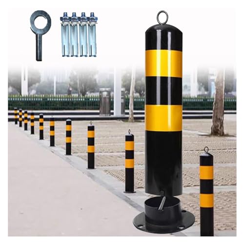 Driveway Barrier Traffic Bollard Post - 20in Tall Reflective Parking Post with Lockable Base & Hanging Ring(1 Piece) von POYSCFLQB