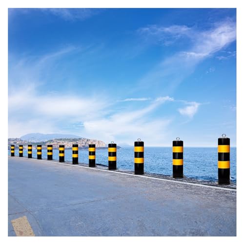 Driveway Barrier Traffic Bollard Post - 20in Tall Reflective Parking Post with Lockable Base & Hanging Ring(12 Piece) von POYSCFLQB