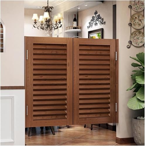 Elegante Schwingtüren aus Massivholz for Cafés – Doppeltür im Saloon-Stil for Küche, Wohnzimmer und Gewerbeflächen, 1 Stück(Brown,120x100cm) von POYSCFLQB