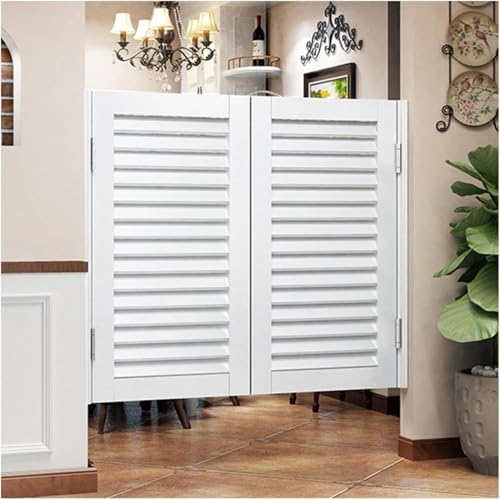 Elegante Schwingtüren aus Massivholz for Cafés – Doppeltür im Saloon-Stil for Küche, Wohnzimmer und Gewerbeflächen, 1 Stück(White,90x80cm) von POYSCFLQB