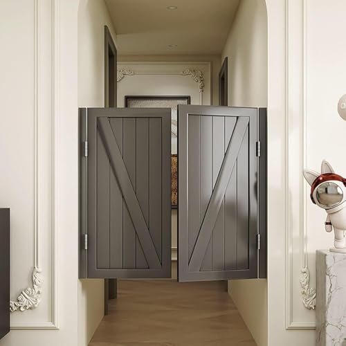 Elegante Schwingtüren aus Massivholz for Cafés – Halbhohe Salontüren mit Edelstahlscharnieren for Küchen/Cafés/Wohnräume(Gray,120x80cm) von POYSCFLQB