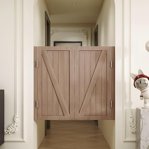 Elegante Schwingtüren aus Massivholz for Cafés – Halbhohe Salontüren mit Edelstahlscharnieren for Küchen/Cafés/Wohnräume(Natural,75x70cm) von POYSCFLQB