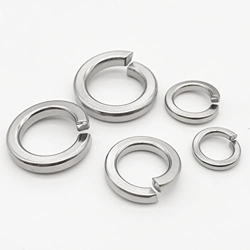 Feder-Split-Sicherungsscheibe aus Edelstahl 304 – GB93 A2 elastische Dichtung – M1,6 bis M24 – 2/5/10/50/100 Stück erhältlich(50pcs M6) von POYSCFLQB