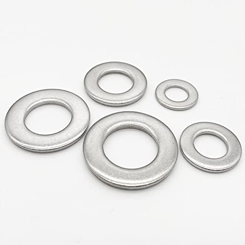 Flache Unterlegscheiben GB97 aus Edelstahl 304 – M1,6 bis M24 Dichtung for Schrauben und Bolzen – erhältlich in 2/5/10/50/100 Stück(50pcs M4) von POYSCFLQB
