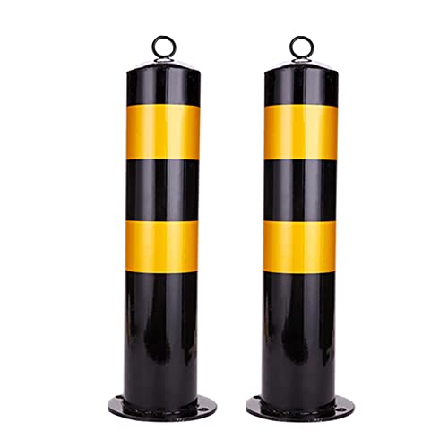 Heavy Duty Steel Driveway Barrier Posts - 4.5" Bollards with Reflective Strips & Hooks, 2 Pack(75cm/29.5in) von POYSCFLQB