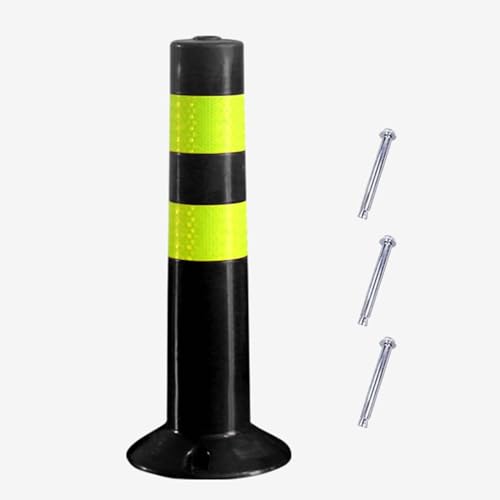 High Visibility PU Elastic Column Barricade - Flexible Plastic Security Posts for Driveways and Parking Areas(Black,Tall/17.7in) von POYSCFLQB