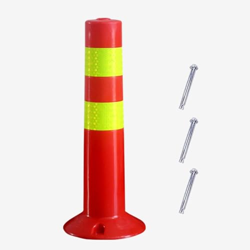 High Visibility PU Elastic Column Barricade - Flexible Plastic Security Posts for Driveways and Parking Areas(Red,Tall/17.7in) von POYSCFLQB