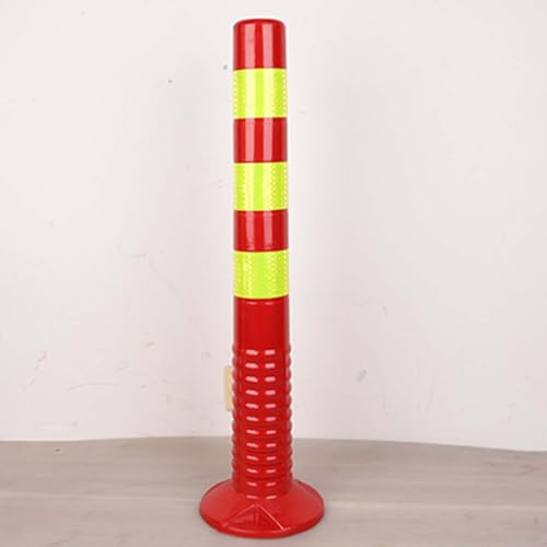 High Visibility PU Elastic Column Barricade - Flexible Plastic Security Posts for Driveways and Parking Areas(Red,Tall/29.5in) von POYSCFLQB