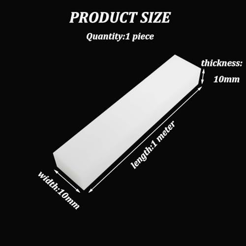 Hochfestes, weißes, rechteckiges Nylonblatt – 1 Meter x 10 mm, 2–10 mm Dicke for Bearbeitungs- und Heimwerkerprojekte, 1 Stück(10mm) von POYSCFLQB