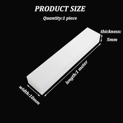Hochfestes, weißes, rechteckiges Nylonblatt – 1 Meter x 10 mm, 2–10 mm Dicke for Bearbeitungs- und Heimwerkerprojekte, 1 Stück(5mm) von POYSCFLQB