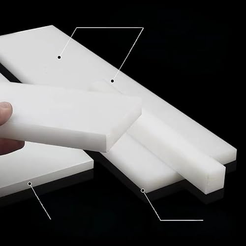 Hochfestes weißes rechteckiges Nylonblatt – 1 Meter × 20 mm, 2–10 mm dick – for Heimwerker/Bearbeitung/Modellbau, 1 Stück(8mm) von POYSCFLQB