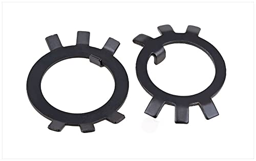 Rundmutter aus Stahl mit Unterlegscheibe und Haltedichtung – 2 Stück, Innendurchmesser 10–60 mm, langlebige Stahlkonstruktion(M48) von POYSCFLQB