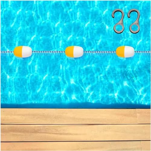 Sichtbarkeit 80 m schwimmende Pool-Trennlinie for Schwimmbahnen – langlebiges Schwimmseil mit 2 Haken for verbesserte(26meters) von POYSCFLQB