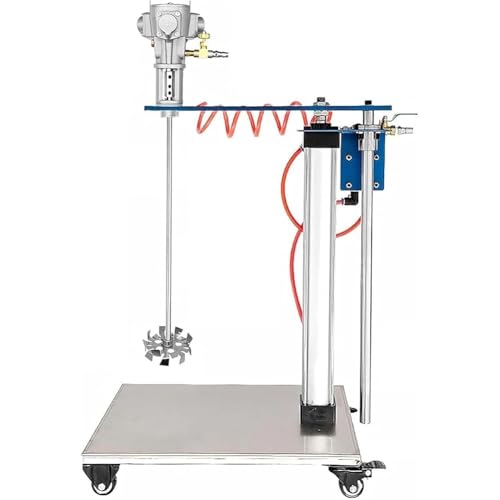 PP-Vic 30 Gallonen Pneumatischer Farbrührer, Automatisch Anhebender Pneumatischer IBC-Rührer, Flüssigtinten-Farbmischer Mit Stützrahmen, Mehrzweck-Industrie-Lösungs- Und Mischgerät,A 30 gallon von PP-Vic