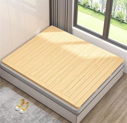PP-Vic Japanisches Roll-Up-Lattenrostbett Aus Holz, Atmungsaktives Bettbrett Für Gäste-Tatami,Klappbettbrett-Bodenbettwäsche, Queen-Size-Bettlattenrost Sorgt Für Einen Ruhigen Schlaf,39.4x74.8 in von PP-Vic