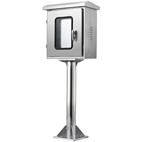 PP-Vic Ladebox Für Elektroautos Im Außenbereich, Edelstahl-Anschlussdose Mit 50 Cm Halterung, Bodenstehende Ladeabdeckung Mit Montageplatte Und Schloss, Elektroauto,500x340x250mm von PP-Vic