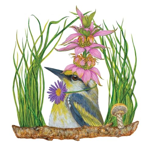 20 Servietten Tiermotive Vogel mit Blütenschmuck als Tischdeko. Papierservietten mit Motiv. Auch für Decoupage und Serviettentechnik 33x33cm von PPD