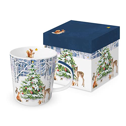 Kaffeebecher Winterwald mit Geschenkbox, Tasse Tiere Tier Geschenkset Weihnachten von PPD