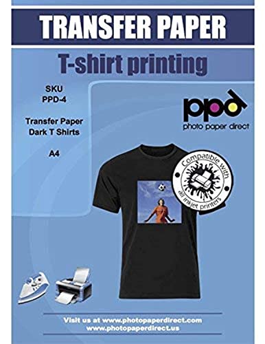 PPD 10xA4 Inkjet Premium Transferpapier für dunkles Textil, Bügeleisen und Transferpresse PPD-4-10 von PPD