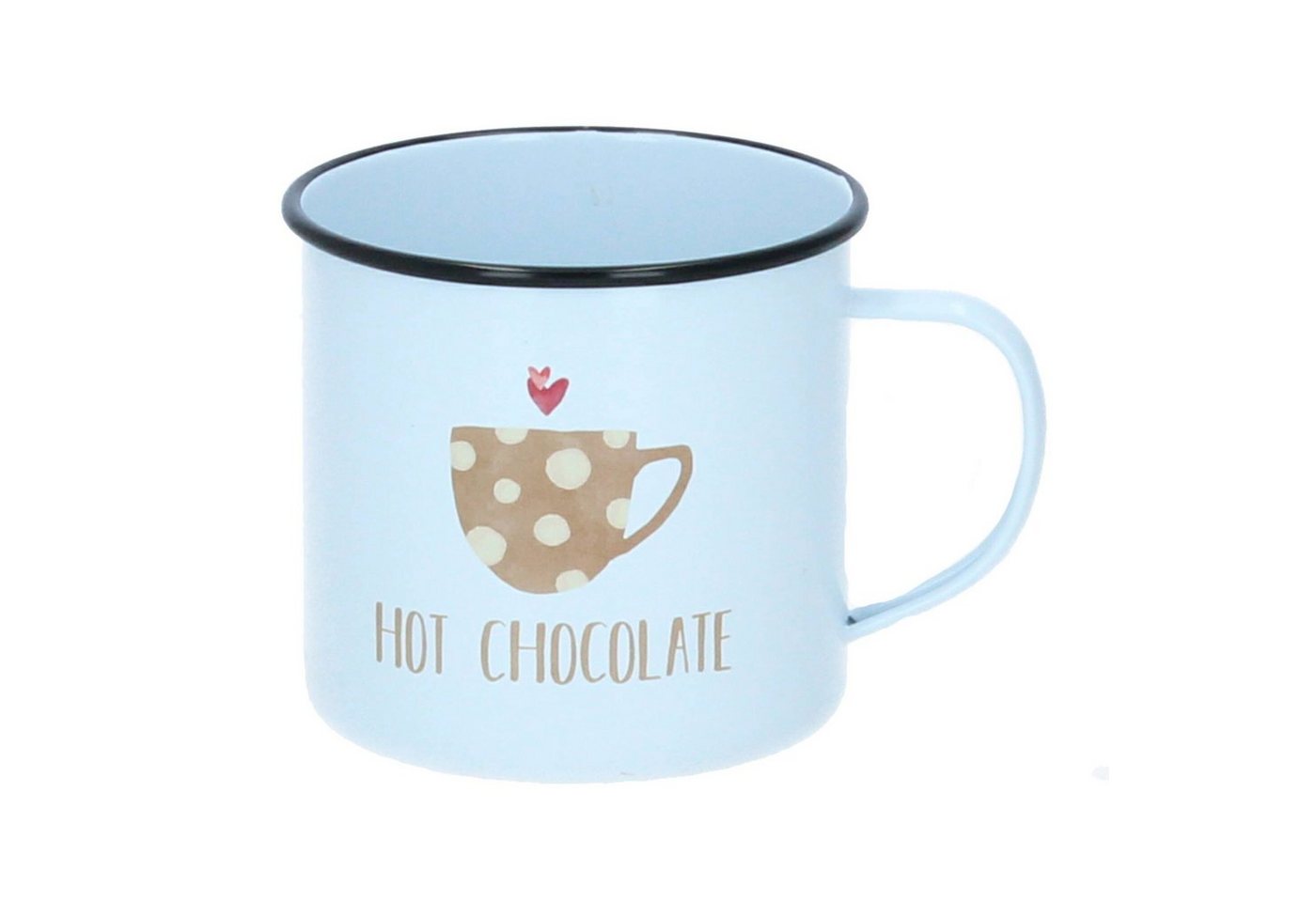 PPD Becher happy metal mug hot chocolate 400 ml weiß, Emaille von PPD