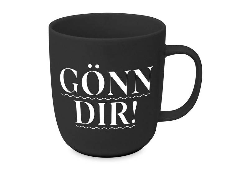 PPD Becher Porzellan-Becher mit Schriftzug Gönn Dir Typ Schwarz Weiß von PPD