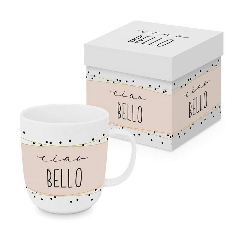 PPD Becher Porzellan Tasse, Becher mit Geschenkbox, Trend Mug Tee - Kaffee, Porzellan Kollektion Ciao Bello, Frühling Vogel - Tiere / Sommer Blumen von PPD
