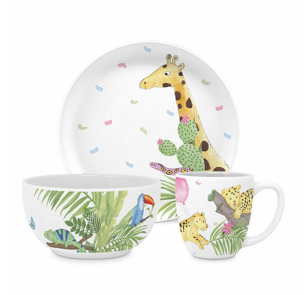 PPD Kindergeschirr-Set Happy Leo Kids Set 3-tlg. (3-tlg), New Bone China von PPD