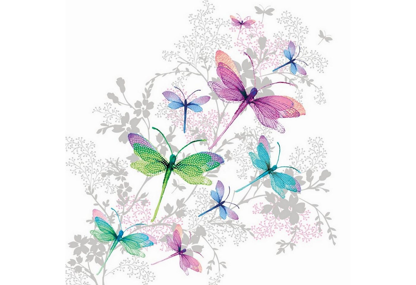 PPD Papierserviette 20 Servietten Dragonfly Groove 33x33cm, (20 St) von PPD
