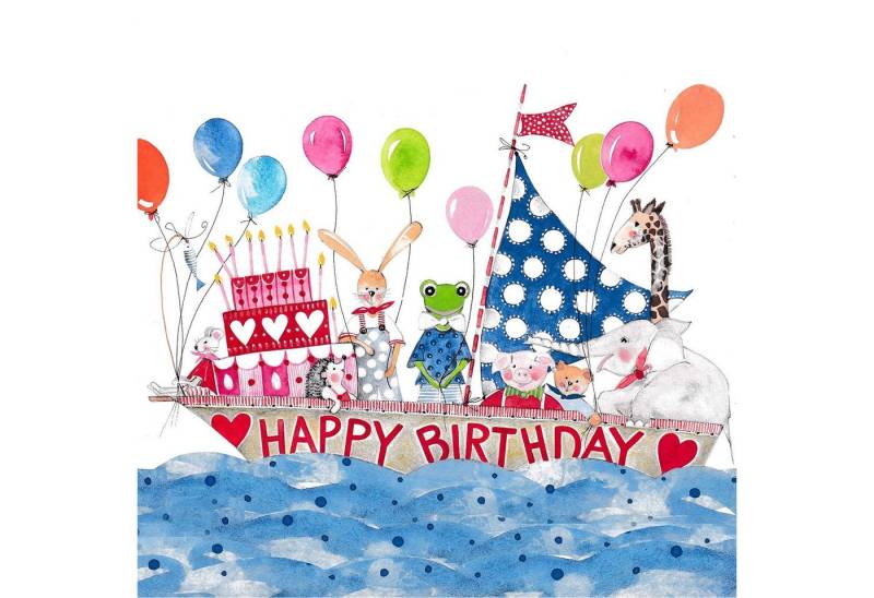 PPD Papierserviette 20 Servietten Kid Boat 33x33cm, (20 St) von PPD