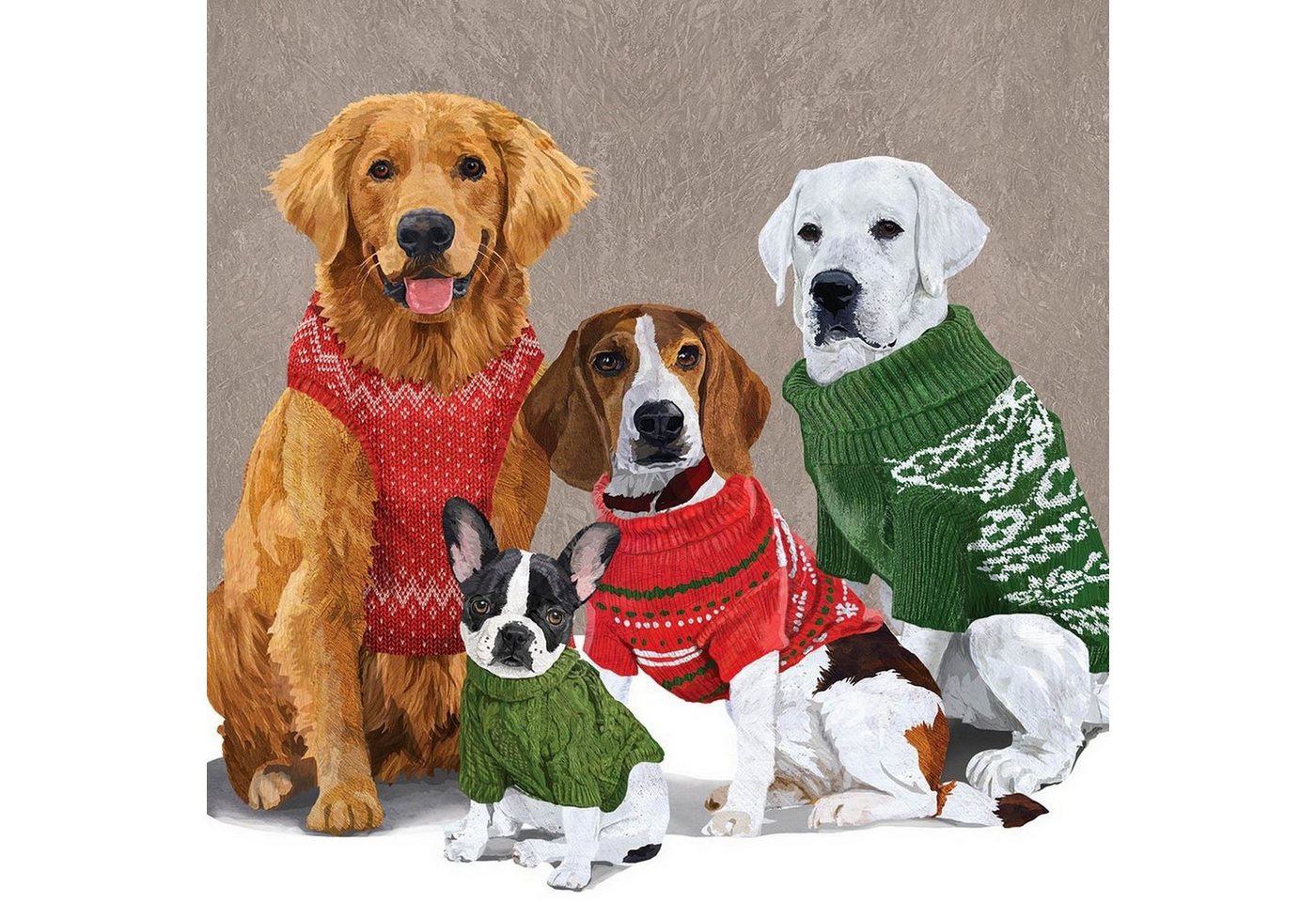 PPD Papierserviette 20 Servietten Sweater Dogs 33x33cm, (20 St) von PPD