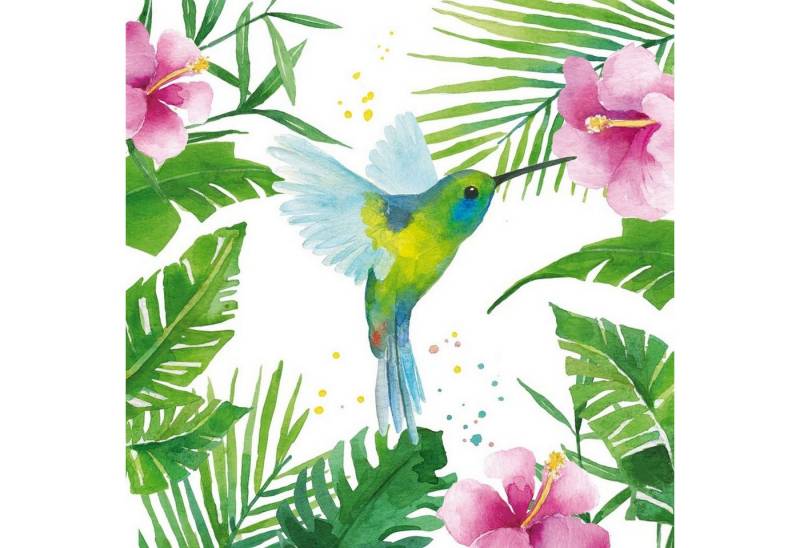 PPD Papierserviette 20 Servietten Tropical Hummingbird 33x33cm, (20 St) von PPD