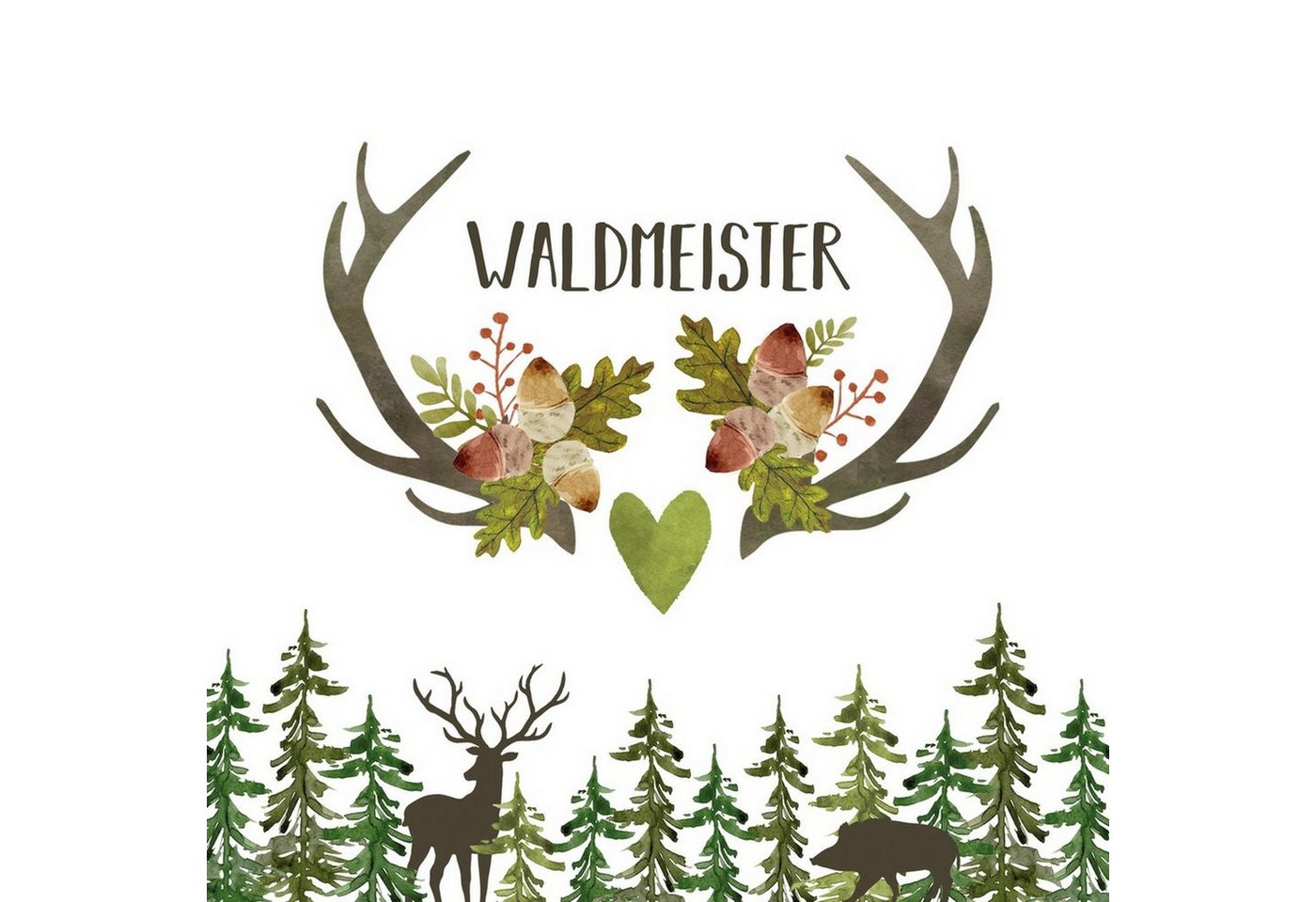 PPD Papierserviette 20 Servietten Waldmeister 33x33cm, (20 St) von PPD